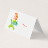 Cute Carte de visite à tête rouge de sirène Thunde (Dos)