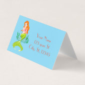 Cute Carte de visite à tête rouge de sirène Thunde (Devant)