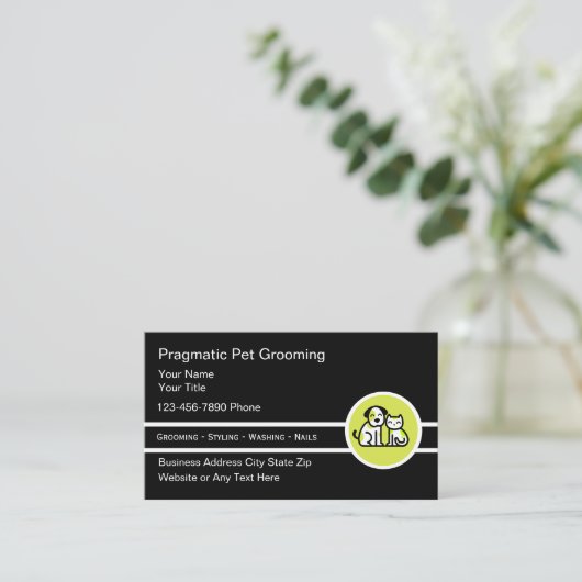 Cute Carte de visite branché pour animaux de compa (Debout devant)