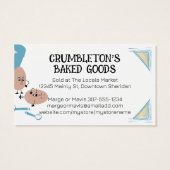 Cute carte de visite de boulangerie ingrédients de (Dos)