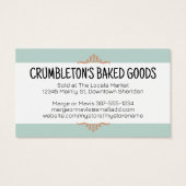 Cute carte de visite de boulangerie ingrédients de (Dos)