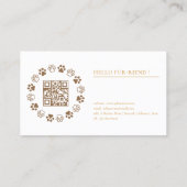 Cute Carte de visite d'influence pour animaux de c (Dos)