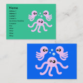 Cute Carte de visite Octopus (Devant / Derrière)