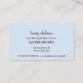 CUTE CARTE DE VISITE pâtisserie aqua bleu rouge (Dos)