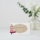 CUTE CARTE DE VISITE pâtisserie de gâteau rouge or (Debout devant)
