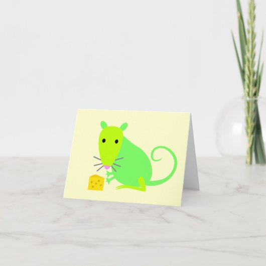 Cute Carte pour notes Rat (Devant)