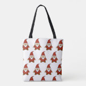 Cute Carton Gnome Pattern Canvas tas (Achterkant)
