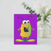Cute Cartoon Alien Briefkaart (Staand voorkant)