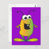 Cute Cartoon Alien Briefkaart (Voorkant / Achterkant)