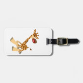 Cute Cartoon Ambling Giraffe Bagagelabel (Voorkant horizontaal)