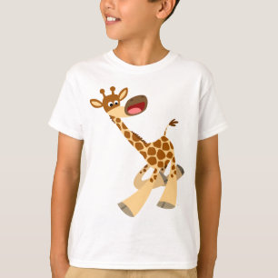Cute Cartoon Ambling Giraffe Children T-Shirt