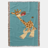 Cute Cartoon Ambling Giraffe Deken (Voorkant Verticaal)