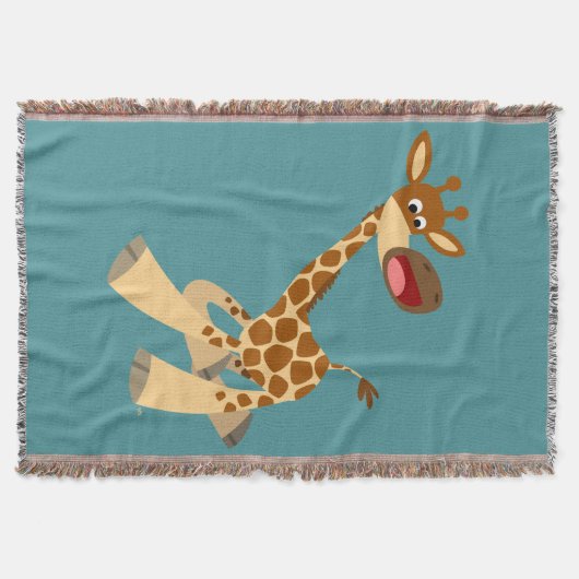 Cute Cartoon Ambling Giraffe Deken (Voorkant)