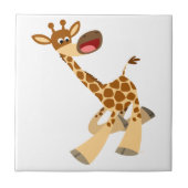 Cute Cartoon Ambling Giraffe Tegel Tegeltje (Voorkant)