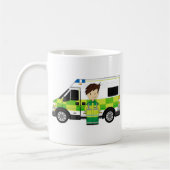 Cute Cartoon Ambulance en EMT Koffiemok (Links)