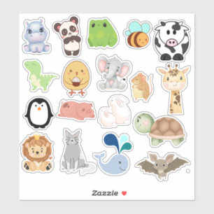 Cute cartoon animal sticker