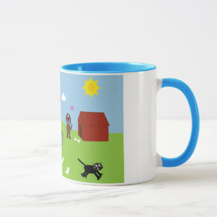 Cute Cartoon Animals & Boy Riding Bike Ringer Mok