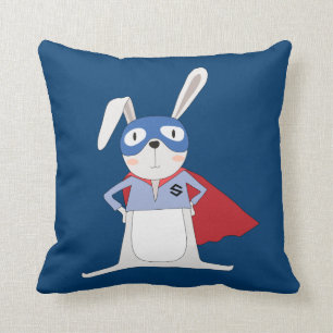 Cute Cartoon Animals Bunny Rabbit Super Hero Kussen