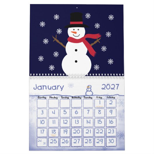 Cute Cartoon Animals & Children Illustrations Kalender (Jan 2027)