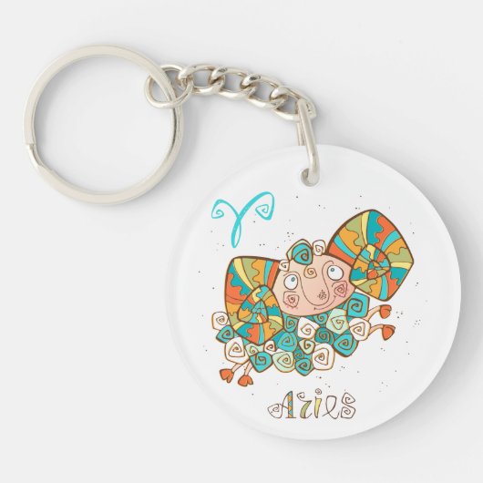 Cute Cartoon Aries Sleutelhanger (Voorkant)