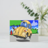 Cute Cartoon Auto Briefkaart (Staand voorkant)