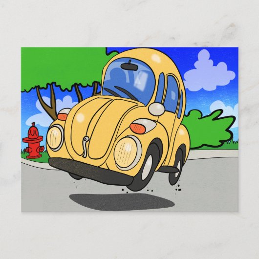Cute Cartoon Auto Briefkaart (Voorkant)