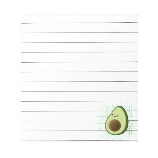 Cute Cartoon Avocado Distress Background Lined Notitieblok (Voorkant)