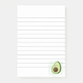 Cute Cartoon Avocado Distress Background Lined Post-it® Notes (Voorkant)