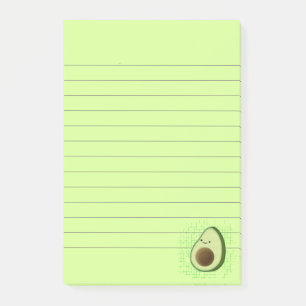 Cute Cartoon Avocado Distress Background Lined Post-it® Notes