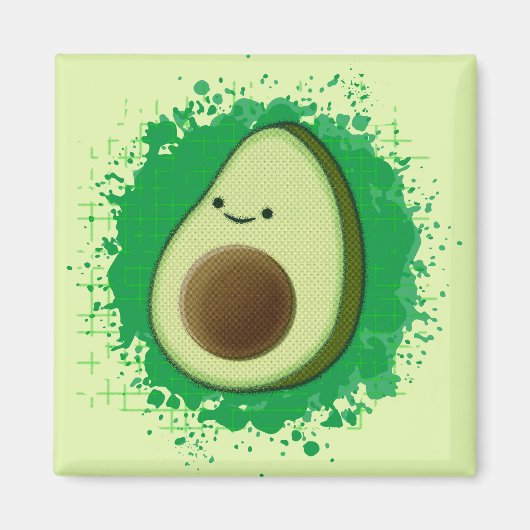 Cute Cartoon Avocado Magneet (Voorkant)