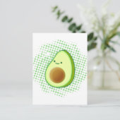 Cute Cartoon Avocado on Distress Vortex Briefkaart (Staand voorkant)