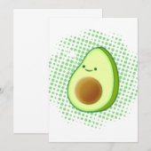 Cute Cartoon Avocado on Distress Vortex Kaart (Voorkant / Achterkant)