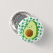 Cute Cartoon Avocado on Distress Vortex Ronde Button 3,2 Cm (Voorkant /achterkant)