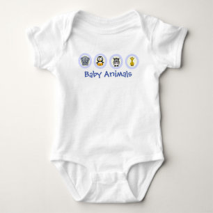 Cute Cartoon Baby Animals Baby Bodysuit