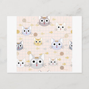 Cute cartoon baby cat kat kitten karakter grappig briefkaart