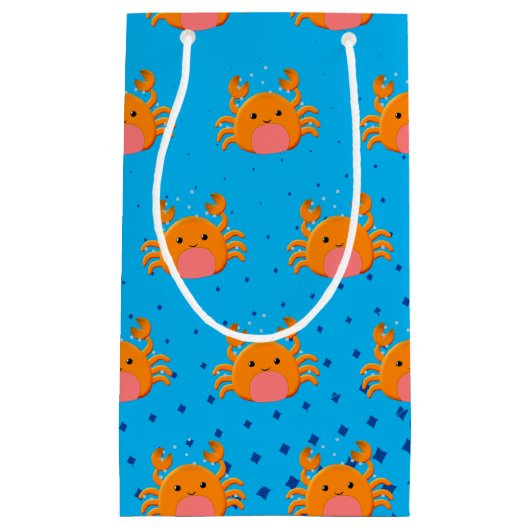 Cute Cartoon Baby Crab Blue Ocean Klein Cadeauzakje (Voorkant)