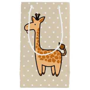 Cute Cartoon Baby Giraffe & Polka Dots Klein Cadeauzakje