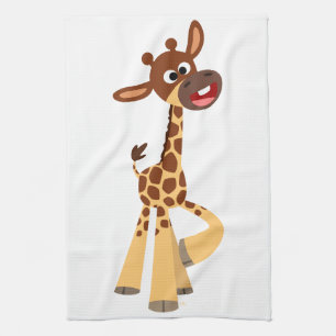 Cute Cartoon Baby Giraffe Serviette de cuisine