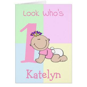 Cute Cartoon Baby Girl 1e verjaardag