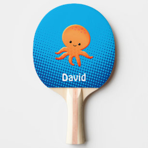 Cute Cartoon Baby Octopus Blue Ocean Tafeltennisbatje