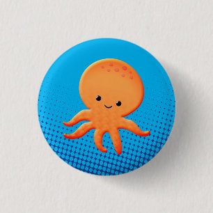 Cute Cartoon Baby Octopus Ronde Button 3,2 Cm