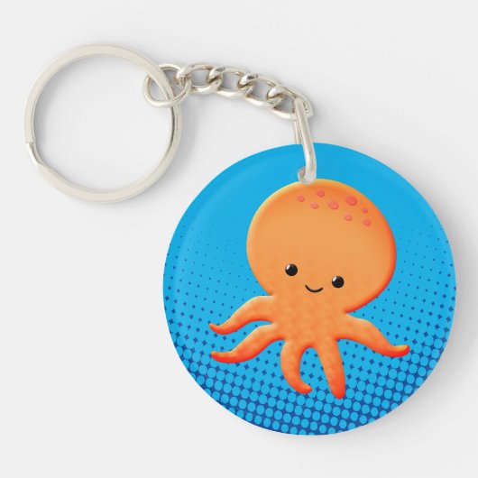 Cute Cartoon Baby Octopus Sleutelhanger (Voorkant)