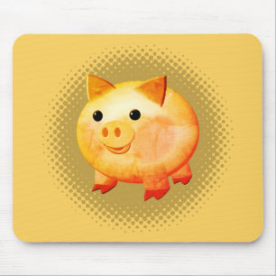 Cute Cartoon Baby Pig Painting Muismat