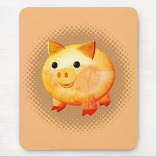 Cute Cartoon Baby Pig Painting Muismat