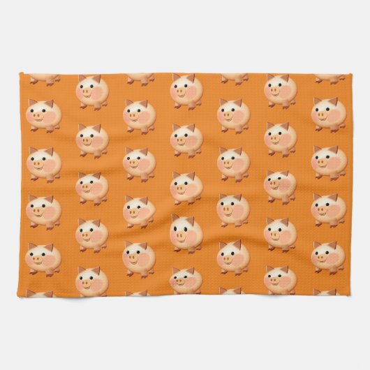 Cute Cartoon Baby Pig Pattern Theedoek (Horizontaal)