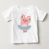 Cute Cartoon Ballerina Pig Baby T-Shirt (Voorkant)