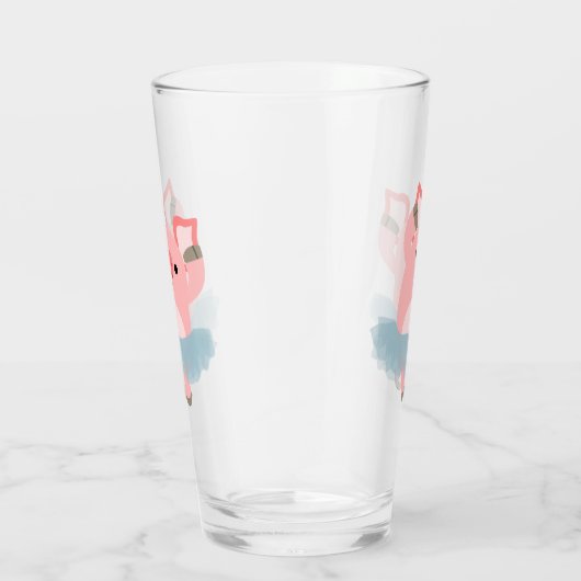 Cute Cartoon Ballerina Pig Glas (Rechts)