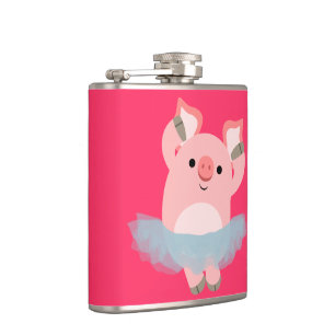 Cute Cartoon Ballerina Pig Hip Flask Heupfles