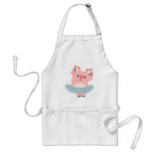 Cute Cartoon Ballerina Pig Schort