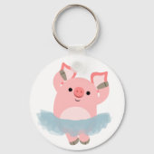 Cute Cartoon Ballerina Pig Sleutelhanger (Voorkant)